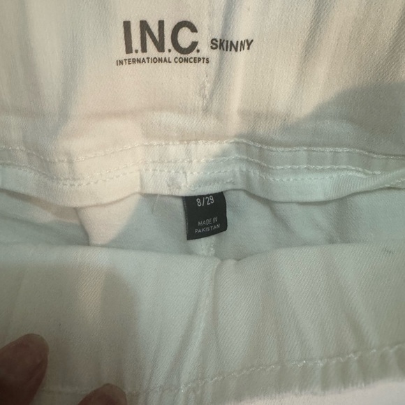 INC International Concepts Cream Straight Leg Denim. Stretch. - Picture 3 of 4